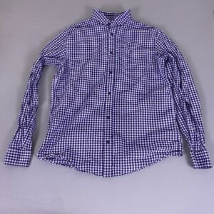 Old Navy Everyday Shirt Men's Large Tall Slim Fit Purple Gingham Built-In Flex